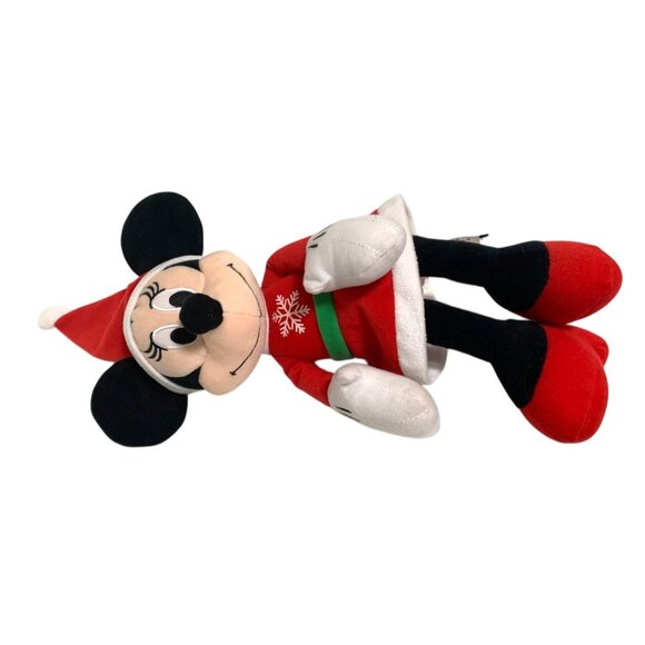 Disney Plush Minnie Mouse With Santa Hat Snowflake 12 in Tall Stuffed Doll Toy R - Picture 4 of 5